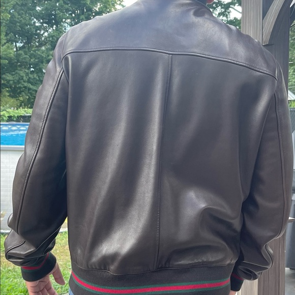 Dark brown soft leather Gucci Jacket. - Picture 2 of 8